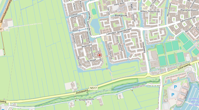 Kaart van de omgeving van de melding