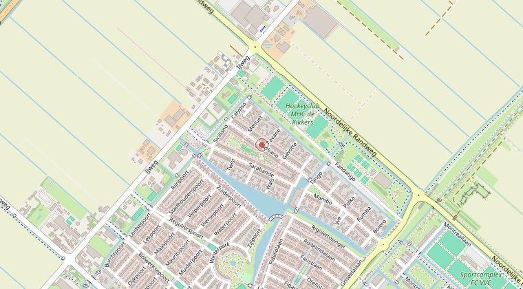 Kaart van de omgeving van de melding