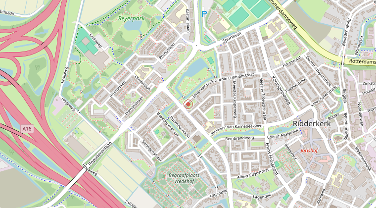 Kaart van de omgeving van de melding