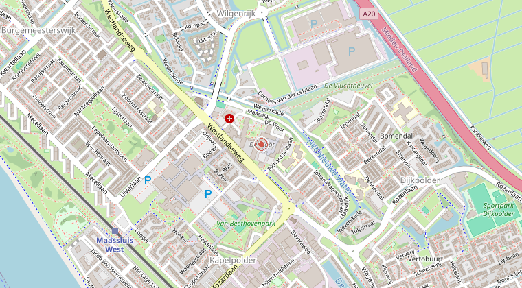 Kaart van de omgeving van de melding