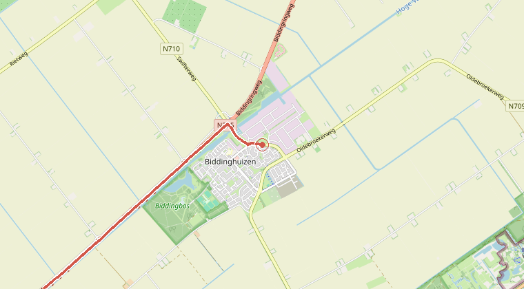 Kaart van de omgeving van de melding