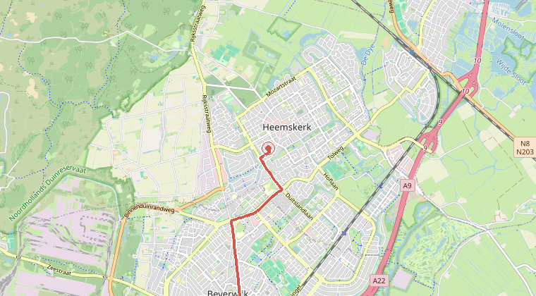 Kaart van de omgeving van de melding