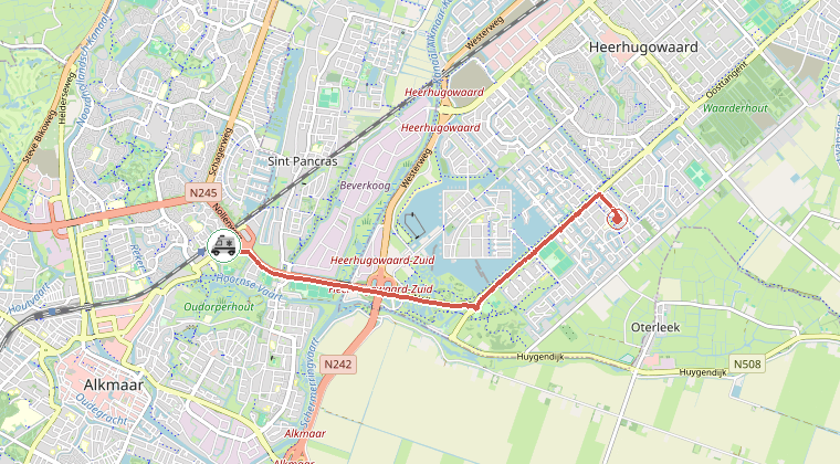 Kaart van de omgeving van de melding