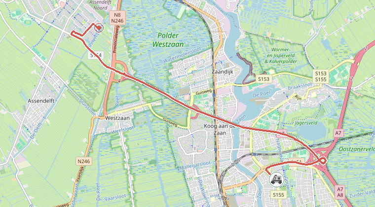 Kaart van de omgeving van de melding