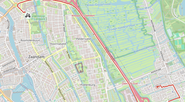 Kaart van de omgeving van de melding