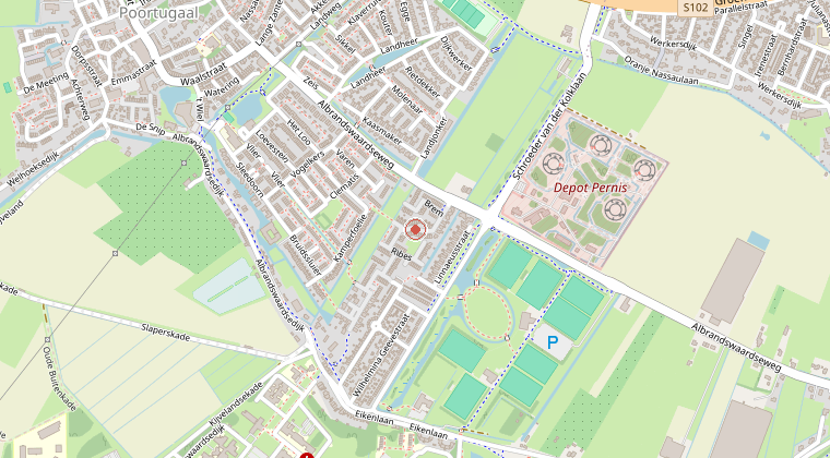 Kaart van de omgeving van de melding