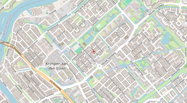Kaart van de omgeving van de melding