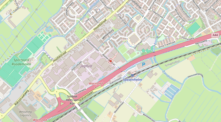 Kaart van de omgeving van de melding