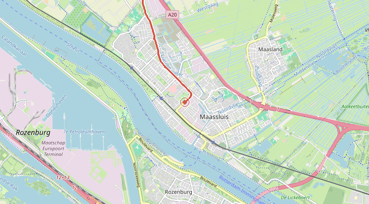 Kaart van de omgeving van de melding
