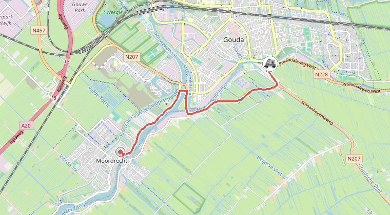 Kaart van de omgeving van de melding