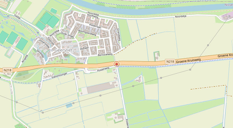 Kaart van de omgeving van de melding
