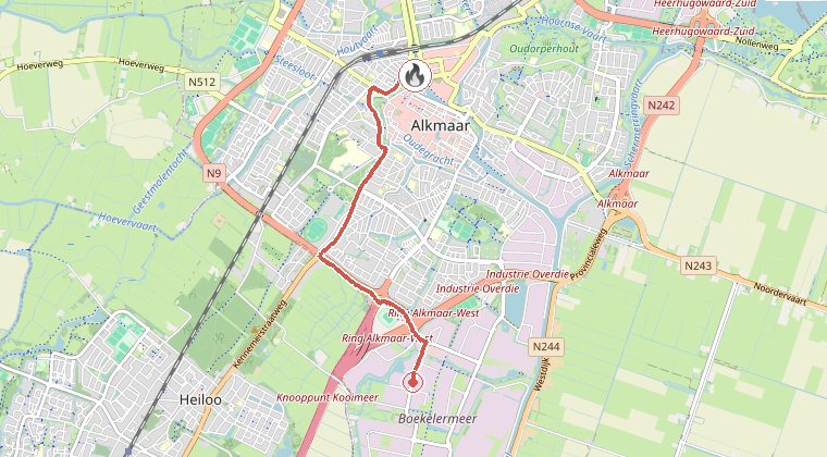 Kaart van de omgeving van de melding
