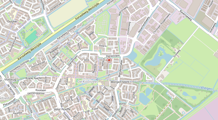 Kaart van de omgeving van de melding
