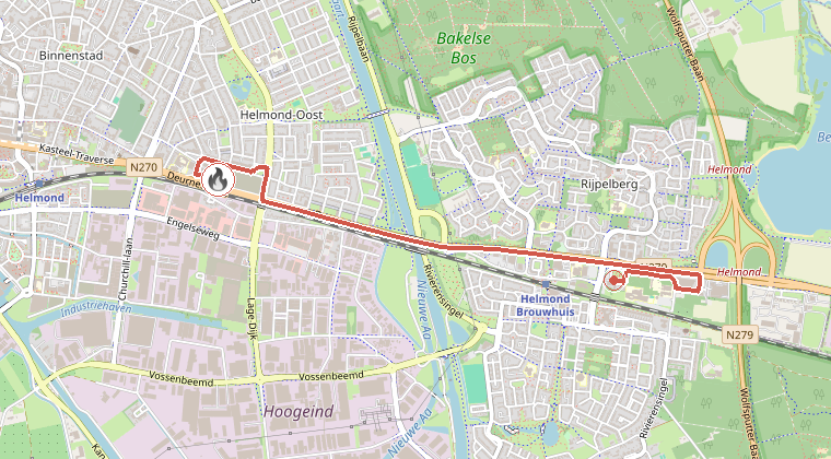 Kaart van de omgeving van de melding