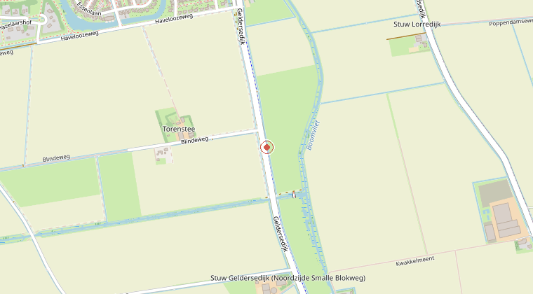 Kaart van de omgeving van de melding