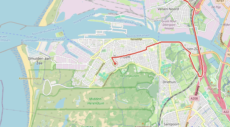 Kaart van de omgeving van de melding