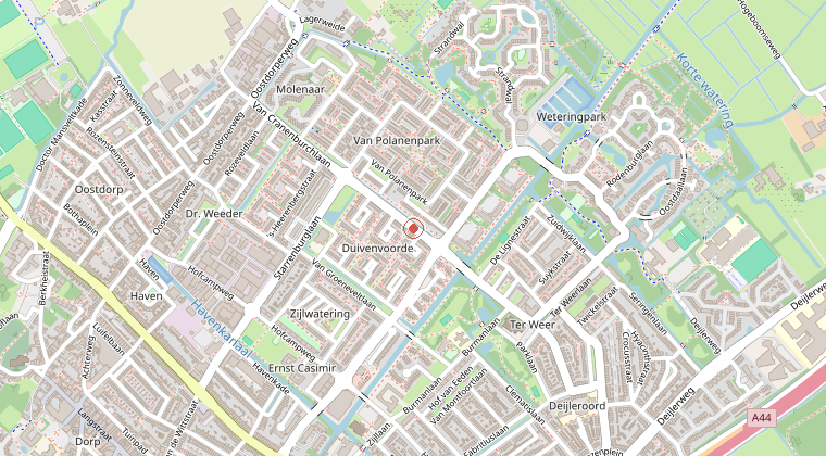 Kaart van de omgeving van de melding