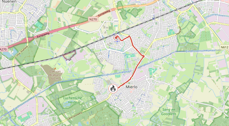 Kaart van de omgeving van de melding