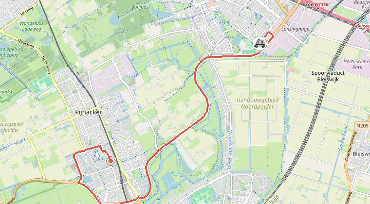 Kaart van de omgeving van de melding