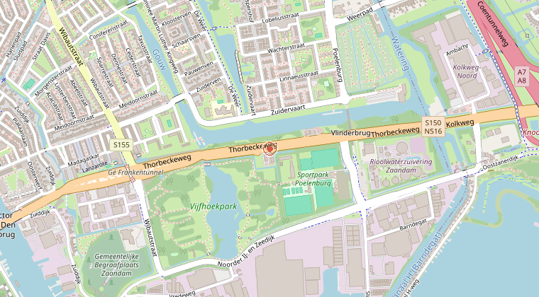 Kaart van de omgeving van de melding