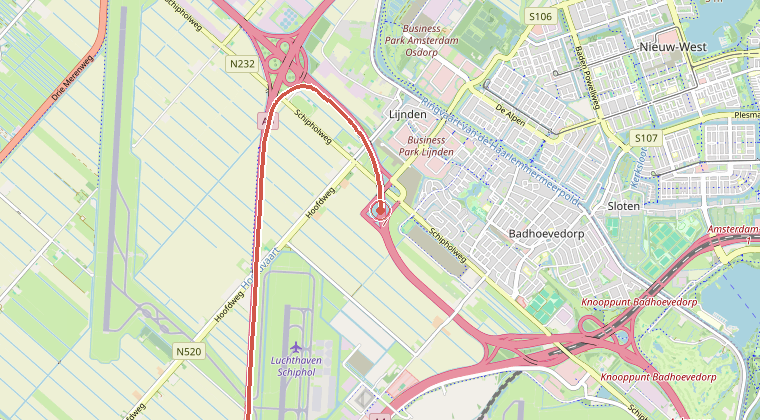 Kaart van de omgeving van de melding