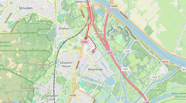 Kaart van de omgeving van de melding