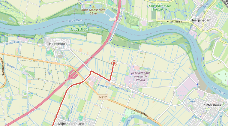 Kaart van de omgeving van de melding