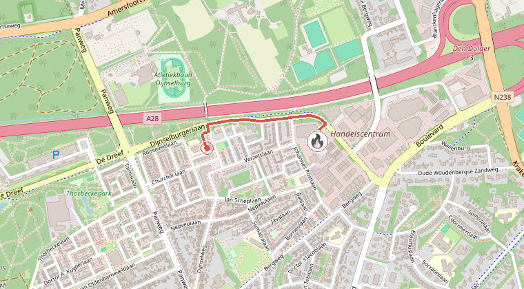 Kaart van de omgeving van de melding