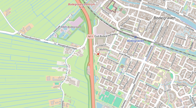 Kaart van de omgeving van de melding