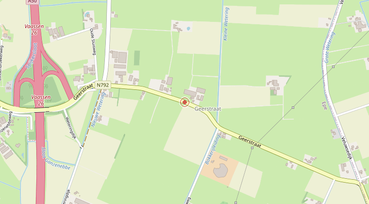 Kaart van de omgeving van de melding