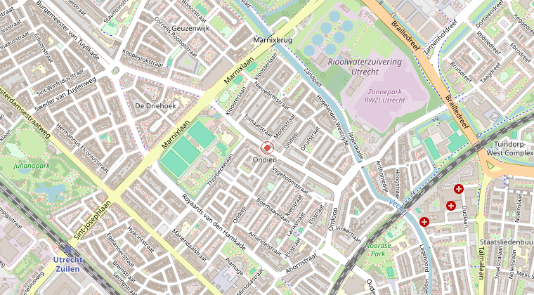 Kaart van de omgeving van de melding