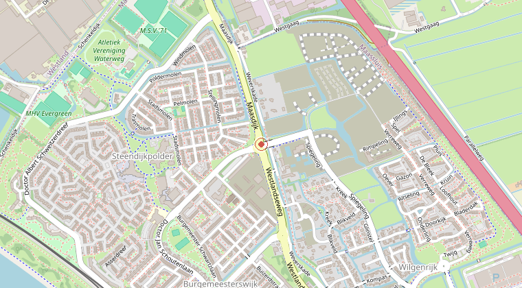 Kaart van de omgeving van de melding