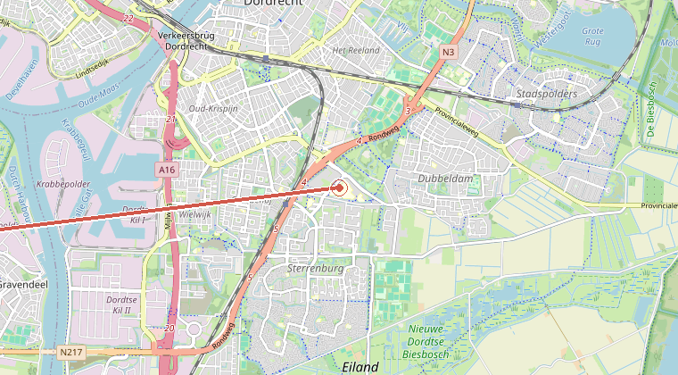 Kaart van de omgeving van de melding