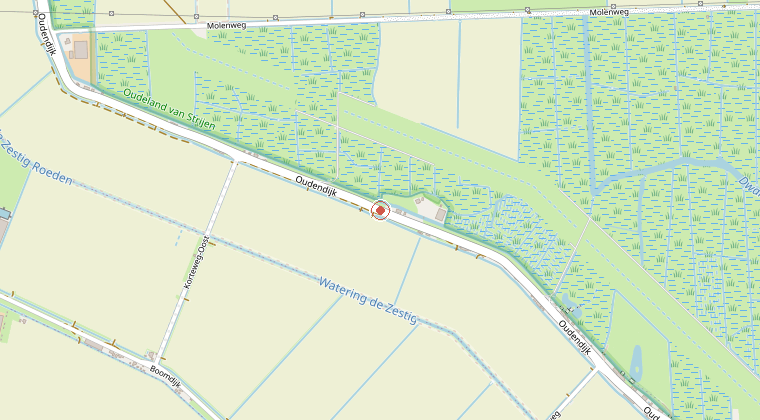 Kaart van de omgeving van de melding