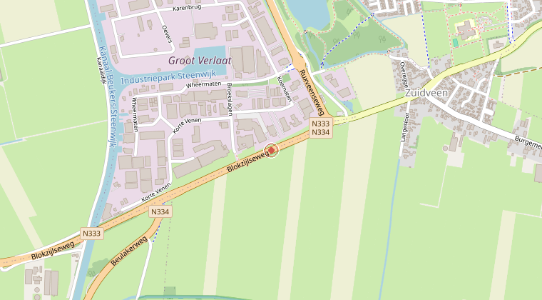 Kaart van de omgeving van de melding