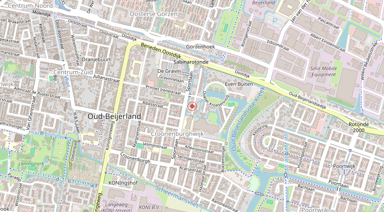 Kaart van de omgeving van de melding