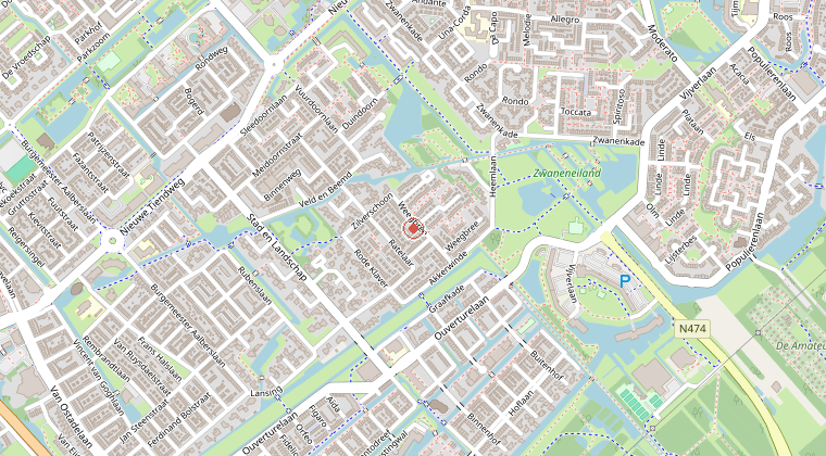 Kaart van de omgeving van de melding