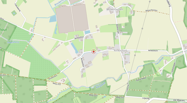 Kaart van de omgeving van de melding