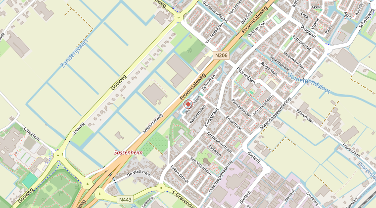 Kaart van de omgeving van de melding