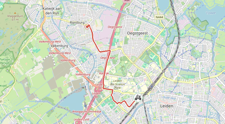 Kaart van de omgeving van de melding