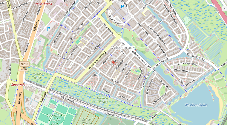 Kaart van de omgeving van de melding