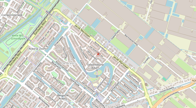 Kaart van de omgeving van de melding