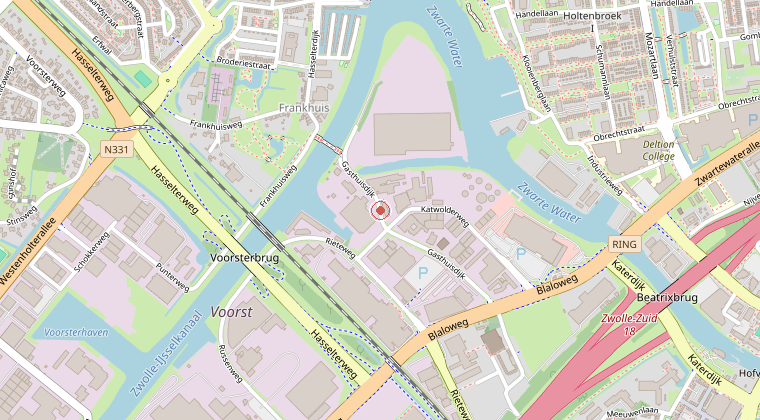 Kaart van de omgeving van de melding
