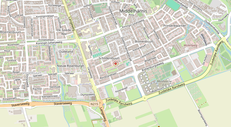 Kaart van de omgeving van de melding