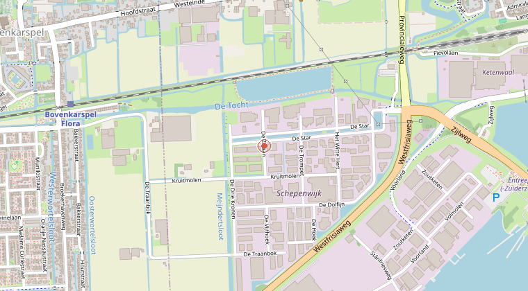 Kaart van de omgeving van de melding