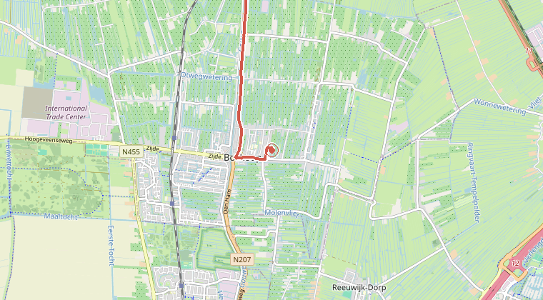 Kaart van de omgeving van de melding