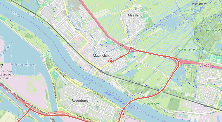 Kaart van de omgeving van de melding