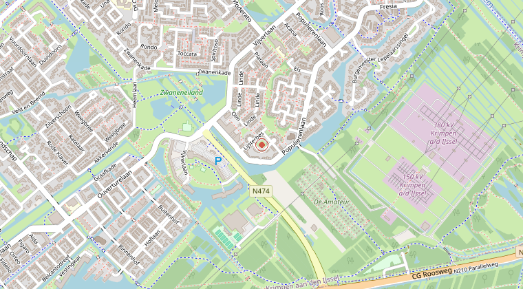 Kaart van de omgeving van de melding