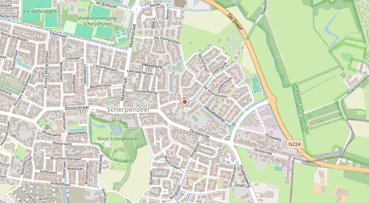 Kaart van de omgeving van de melding