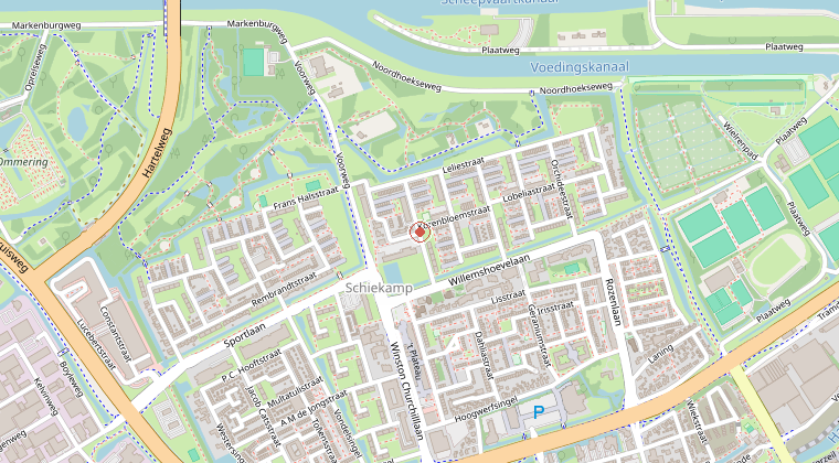 Kaart van de omgeving van de melding